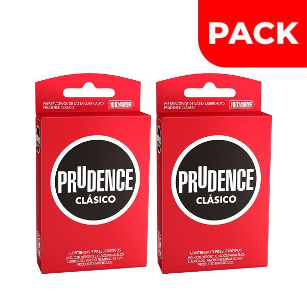 Dúo Pack Preservativo Prudence Clásico - Caja 3 UN